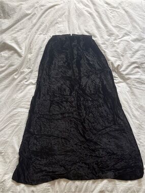 Classic Black Velvet Maxi Skirt